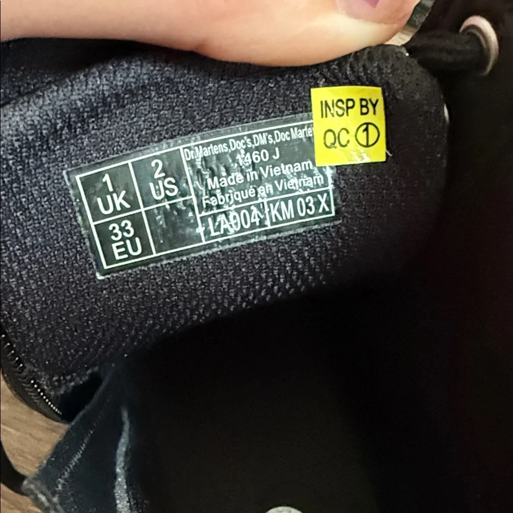 Dr. Martens Black Glitter Kids Boots with Turquoise & Purple Flower Patches